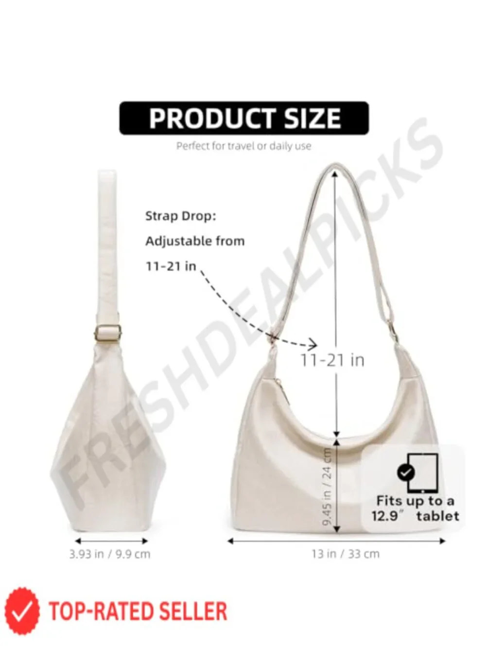 Slouchy Shoulder Bag for Women Foldable Crossbody Hobo Purse in PU Leather